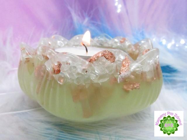 Světluška - Orgonit Lotosový květ - 3v1 svícen, stojan na vonné tyčinky 