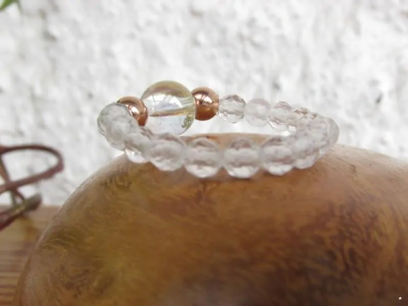 Prsten - Křišťál & Andělská aura - kuličky 3mm - "Ochranný"