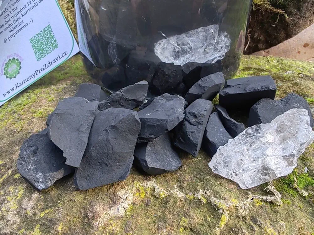 Aktivátor vody - Surový šungit (100g) + surový křišťál