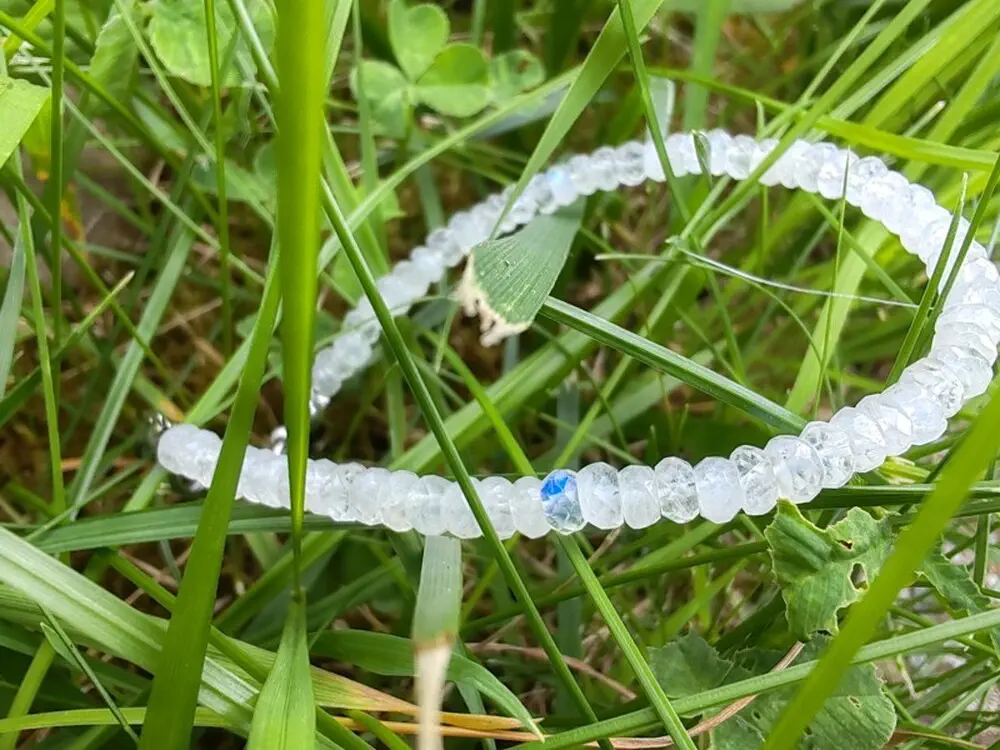 "Léčitel duše " náramek duhový měsíční kámen, broušené rondelky