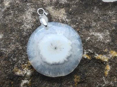 "Světelný průvodce" přívěsek Solar quartz, kabošon & nerez ocel *14