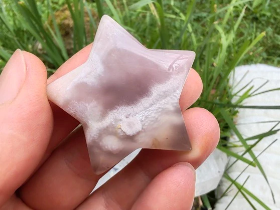 Květinový achát hvězda - Broušený talisman růstu a nových začátků *1