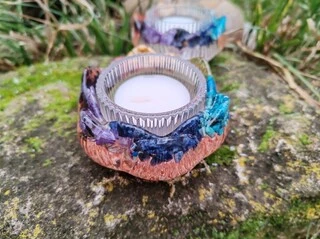 Orgonit Lotosový květ - 2v1 svícen - Povzbuzení pro všechny čakry