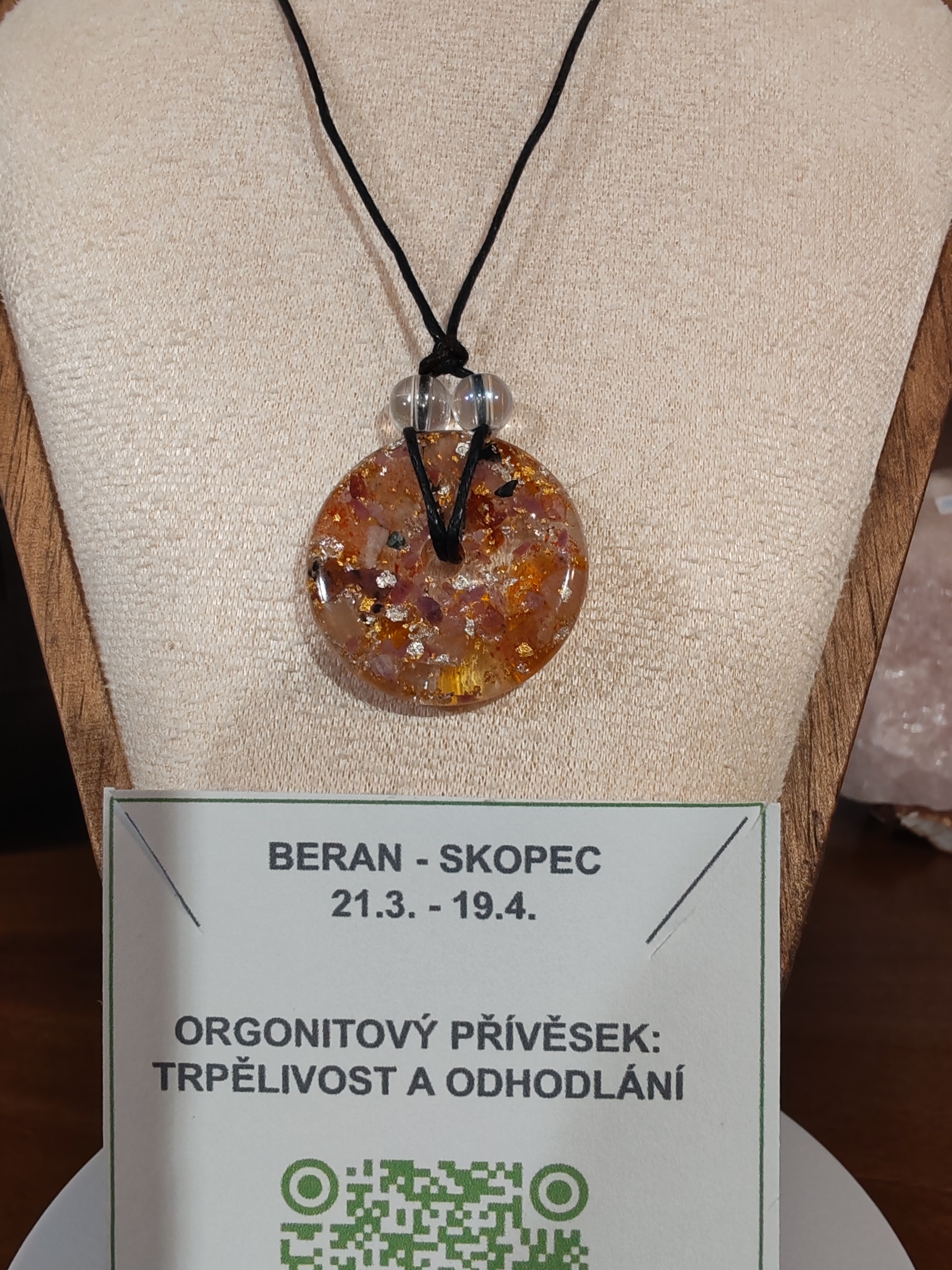 Orgonitový přívěsek pro Berana - "Trpělivost & Odhodlání"