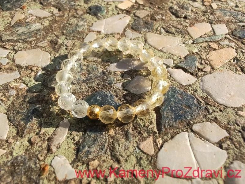 "Osobní slunce" Citrínový prsten, broušené kuličky 3,2mm