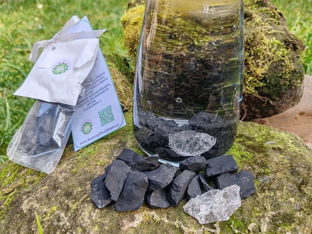 Aktivátor vody - Surový šungit (100g) + surový křišťál