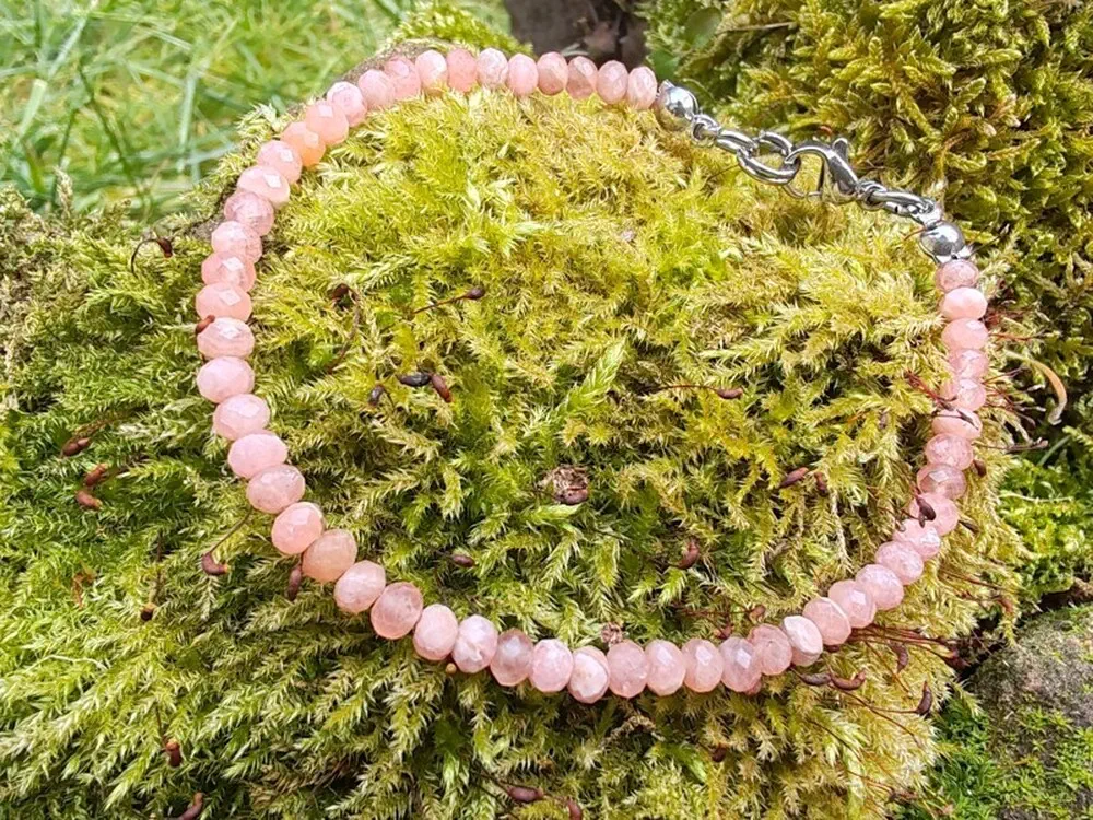 Rodochrozit náramek - broušené rondelky "S Láskou"