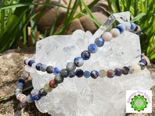 Dárek k nákupu nad 500,- "Maják intuice" - náramek sodalit broušené kuličky, 3,2mm