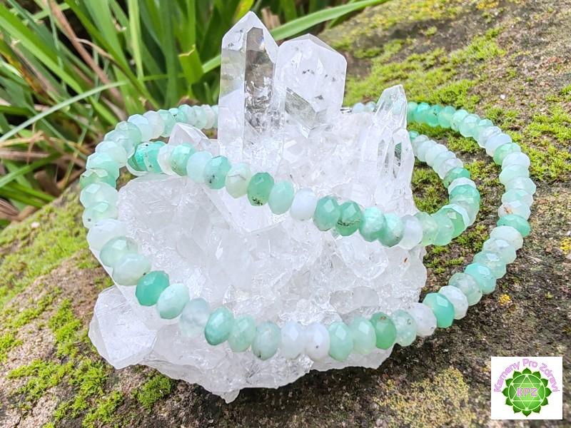 "Elixír emocí" náramek chryzopras, broušené rondelky 4,2mm