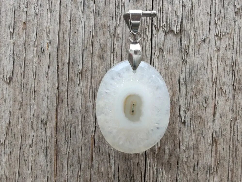 "Světelný průvodce" přívěsek Solar quartz, kabošon & nerez ocel *5