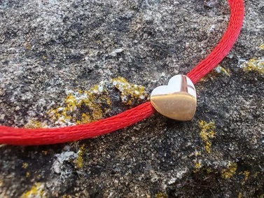 Ochranný Kabbalah náramek Srdce, rose gold ocel
