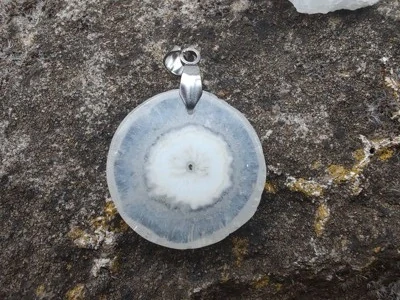 "Světelný průvodce" přívěsek Solar quartz, kabošon & nerez ocel *14