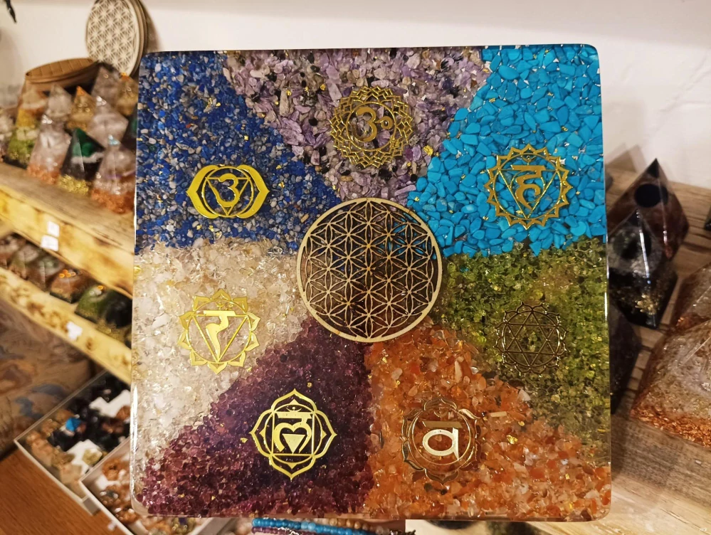 Výroba obrazu na přání  - Léčení čaker Posvátnou geometrií - orgonitový obraz