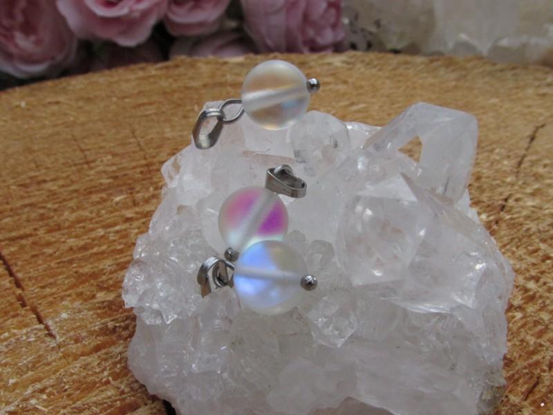 Opalitový přívěsek  - kulička hladká ledová 8mm