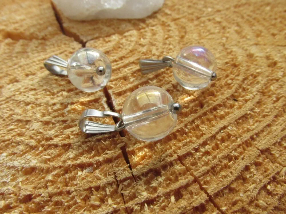 Andělská aura křišťál přívěsek - kulička hladká, 10mm