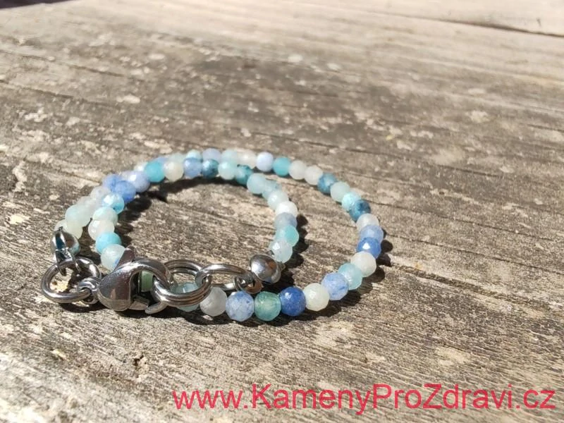 Trolleit - náramek broušené kuličky "Moře klidu"