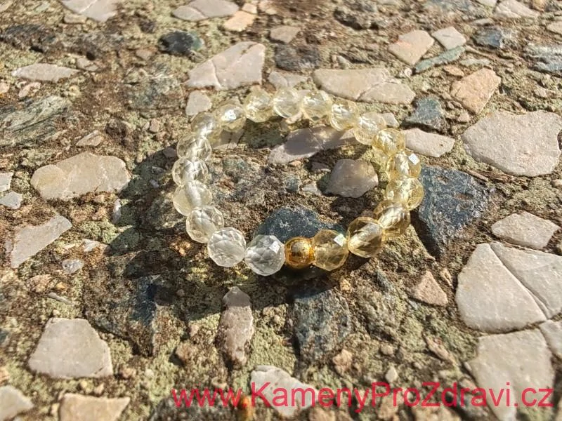 "Osobní slunce" Citrínový prsten, broušené kuličky 3,2mm