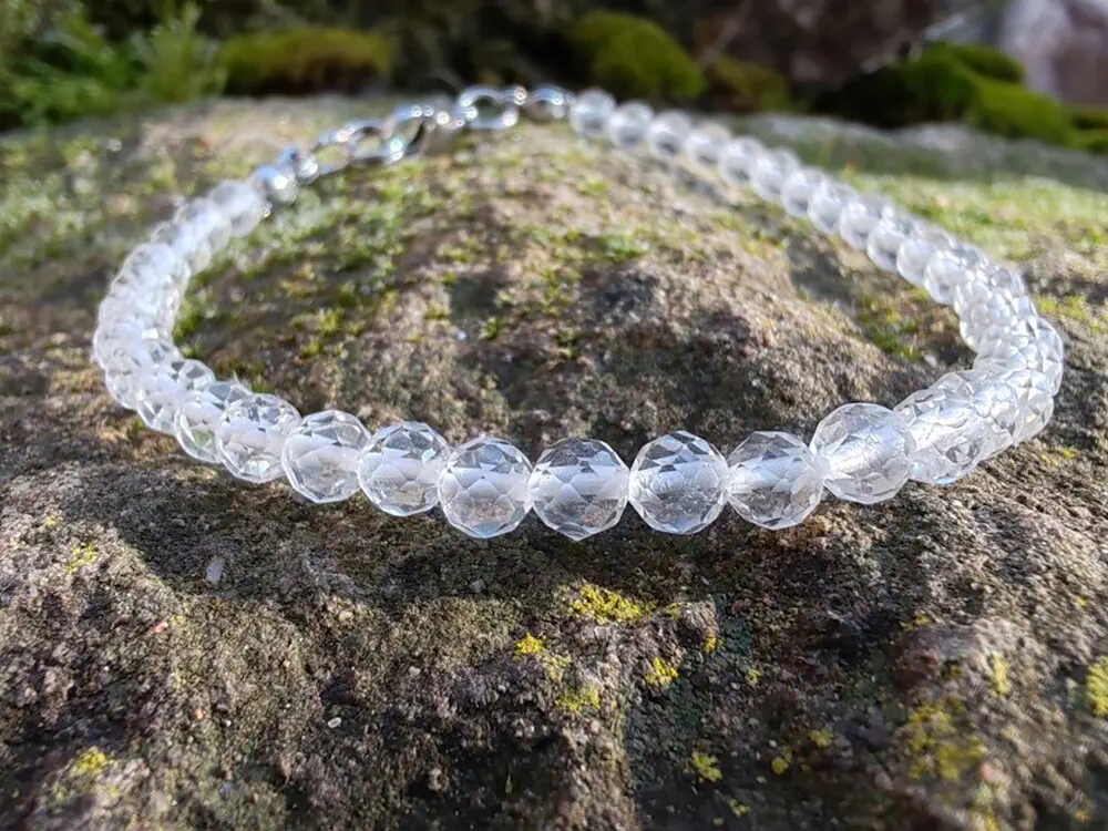 "Zrcadlo duše" náramek Křišťál, broušené kuličky 4mm