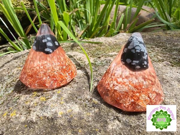 Dárek k nákupu nad 900,- "Vortex ochrany" - orgonitový kužel vločkový obsidián a měď