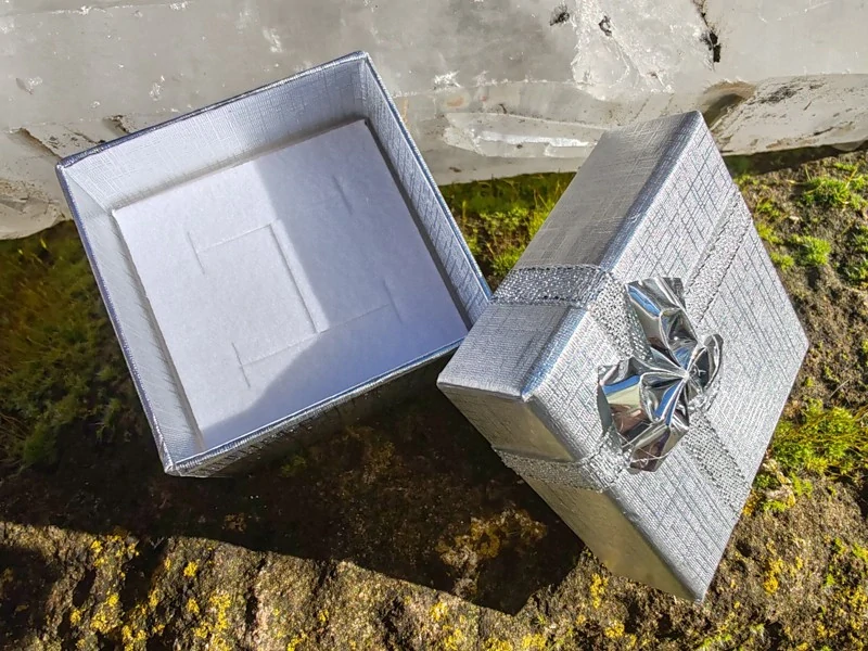 Stříbrná dárková krabička se stříbrnou mašlí: Elegance ve 3 velikostech