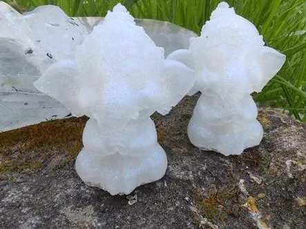 Orgonitový Ganesha "Vílí dech" – Vločky stříbra, Křišťál & Perleť