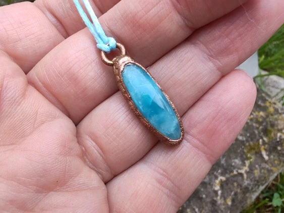 "Nekonečné Nebe" Amulet Hemimorfit galvanoplastika