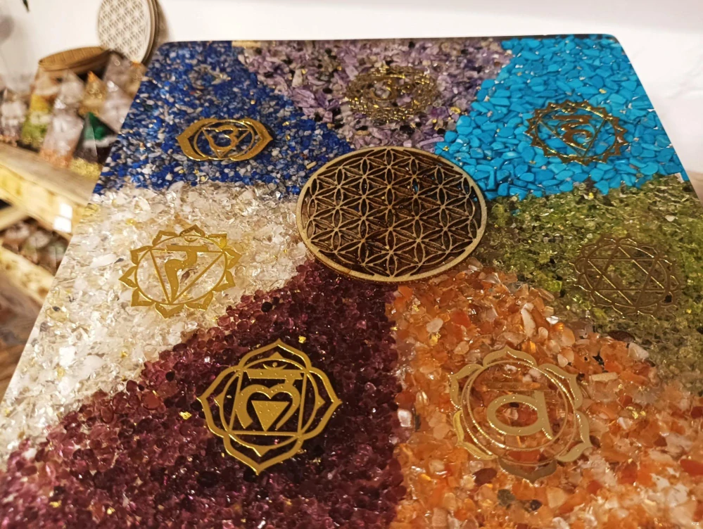 Výroba obrazu na přání  - Léčení čaker Posvátnou geometrií - orgonitový obraz