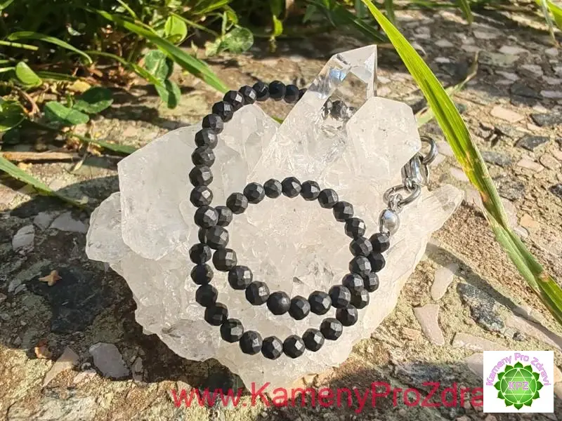 Dárek k nákupu nad 1.800,- Šungitový náramek, broušené kuličky 3mm, "Ochránce na každý den"