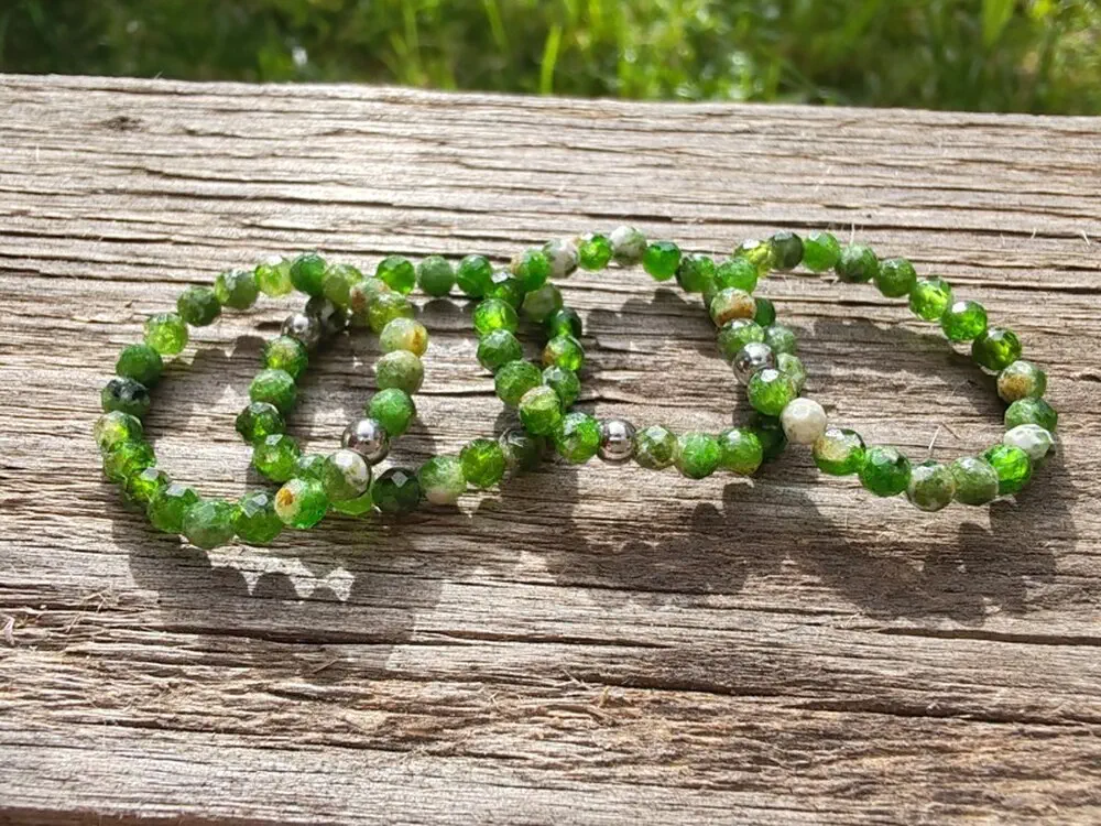 Prsten - Chromdiopsid - kuličky broušené 3mm - "Léčivý nejen pro tělo"
