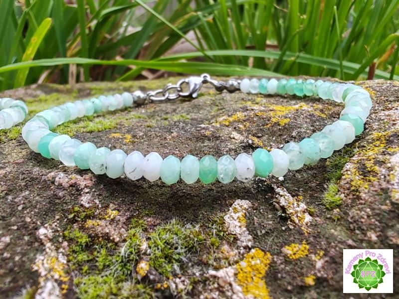 "Elixír emocí" náramek chryzopras, broušené rondelky 4,2mm
