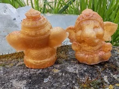 Orgonitový Ganesha "Zlatý úspěch" – Měď, Křišťál & Duhové odlesky