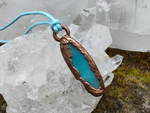 "Nekonečné Nebe" Amulet Hemimorfit galvanoplastika