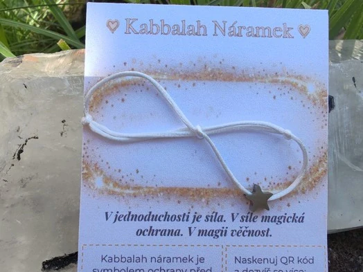 Ochranný bílý Kabbalah náramek Hvězdička