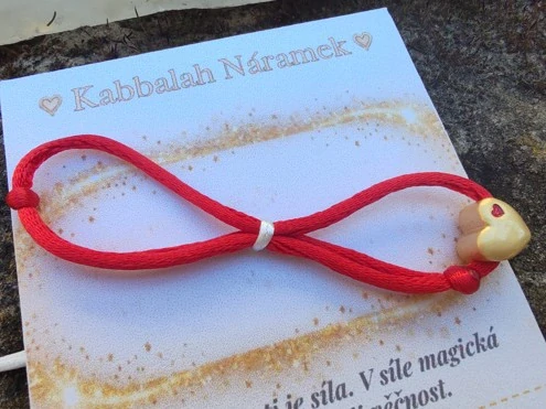 Ochranný Kabbalah náramek Dvojité srdce