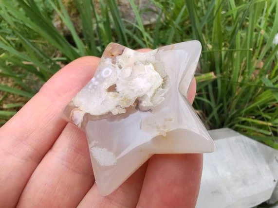 Květinový achát hvězda - Broušený talisman růstu a nových začátků *3