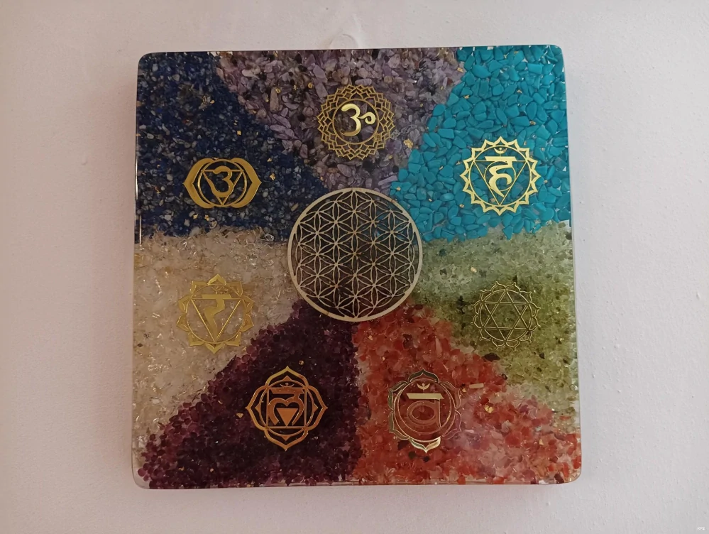 Výroba obrazu na přání  - Léčení čaker Posvátnou geometrií - orgonitový obraz