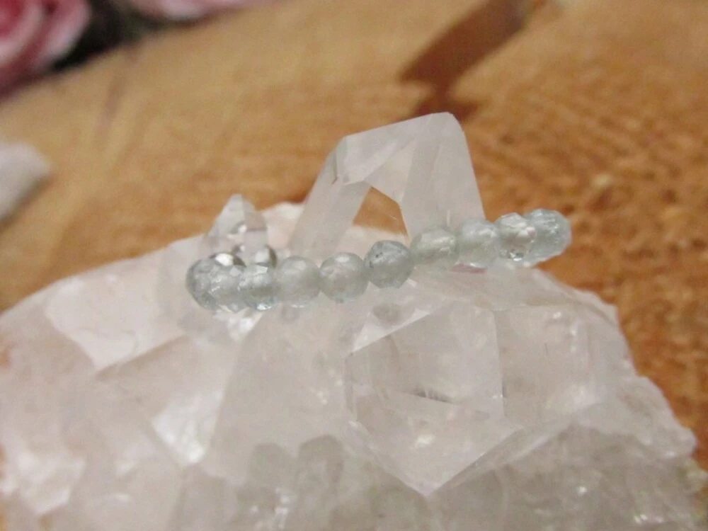 Prsten - Akvamarín & Herkimer diamant - "Tvořím svůj svět"