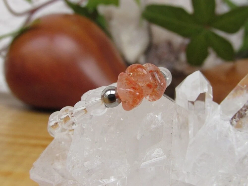 Prsten - Křišťál & Sluneční kámen - "Soukromé slunce"