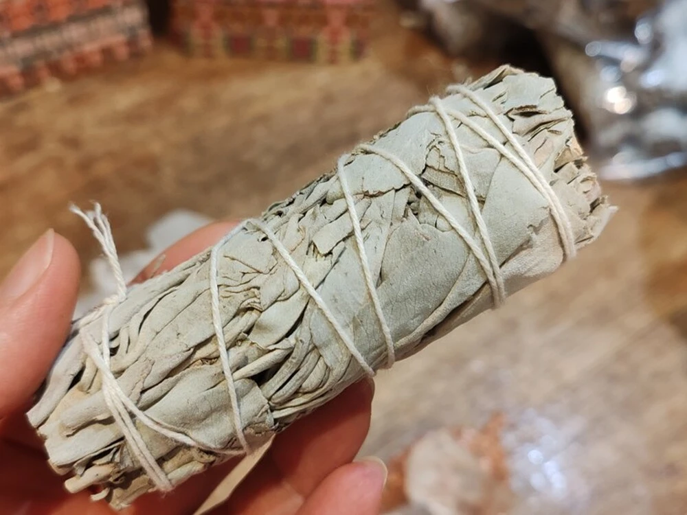 Modrá šalvěj & Bílá šalvěj vykuřovací svazek, 10cm