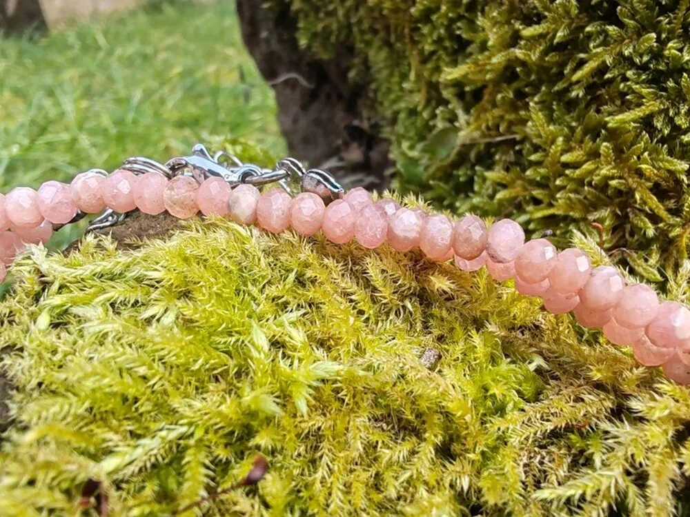 Rodochrozit náhrdelník - broušené rondelky "S Láskou"