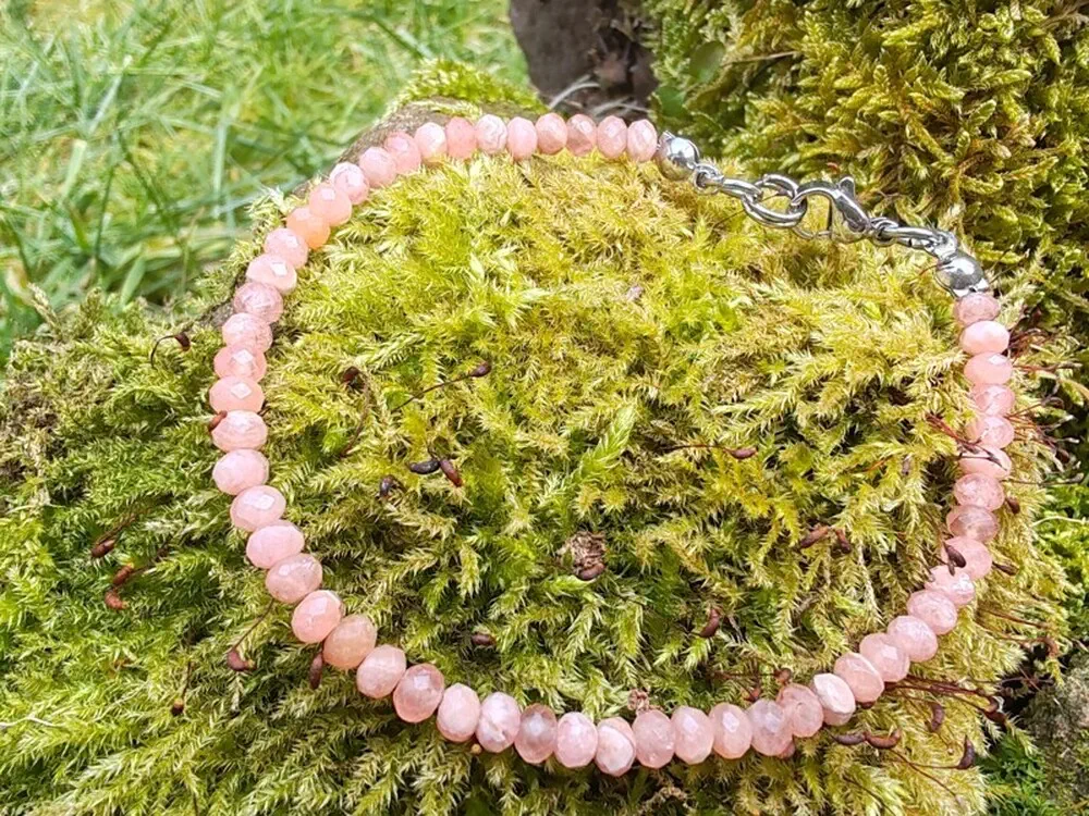 Rodochrozit náramek - broušené rondelky "S Láskou"