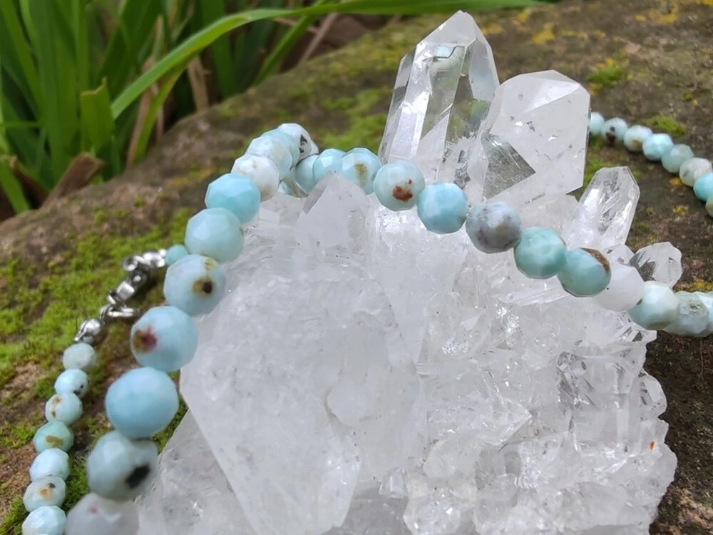 "Modrý klid moře" náramek larimar broušené kuličky 4,2mm