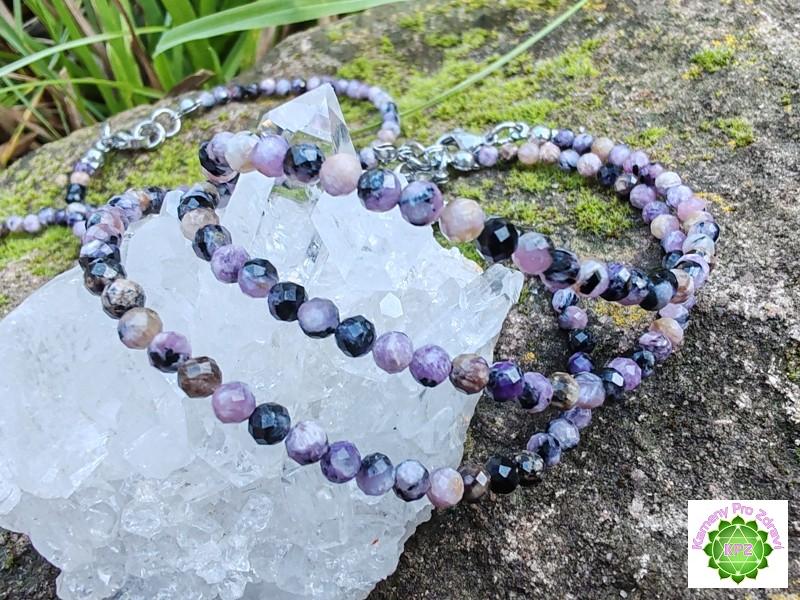 Dárek k nákupu nad 2.500,- "Andělská síla duše" náramek čaroit, broušené kuličky 3,4mm