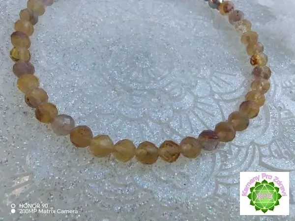 Dárek k nákupu nad 1.200,- Náramek - Fluorit žlutý - kuličky broušené 4mm - "Radost a tvořivost"
