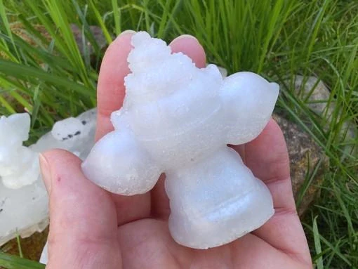 Orgonitový Ganesha "Vílí dech" – Vločky stříbra, Křišťál & Perleť