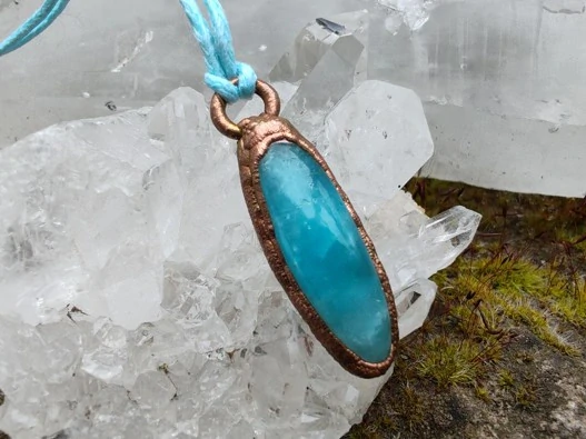 "Nekonečné Nebe" Amulet Hemimorfit galvanoplastika