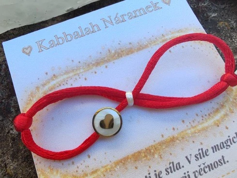 Ochranný Kabbalah náramek Perleťové srdce