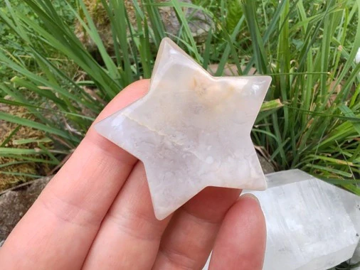 Květinový achát hvězda - Broušený talisman růstu a nových začátků *3