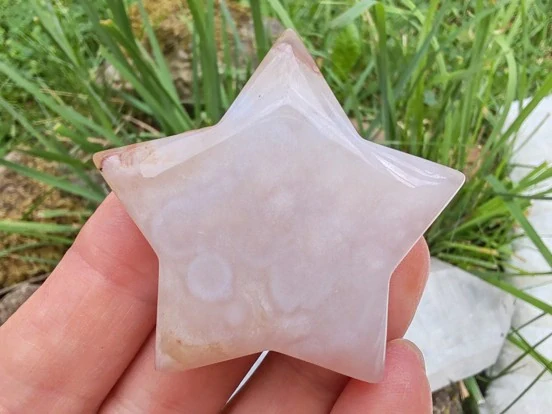 Květinový achát hvězda - Broušený talisman růstu a nových začátků *7
