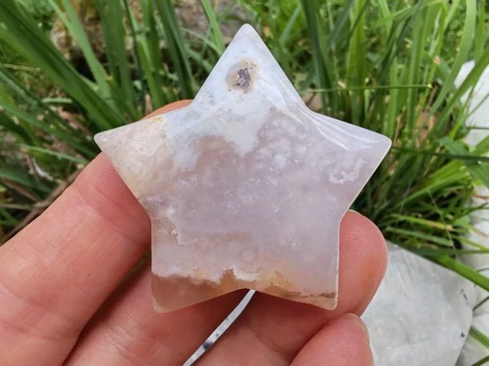 Květinový achát hvězda - Broušený talisman růstu a nových začátků *8